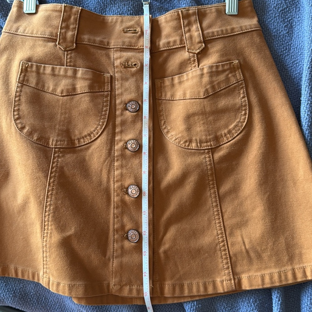 Madewell Rust Button-Front Mini Skirt size 0 - Picture 7 of 7